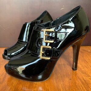 BCBGMaxazria Black Peep-toe Booties